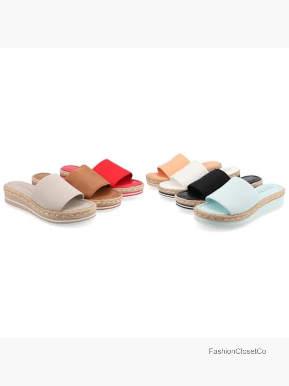Wedge Espadrille Slide Sandals with Foam Footbed - Picture 6 of 6